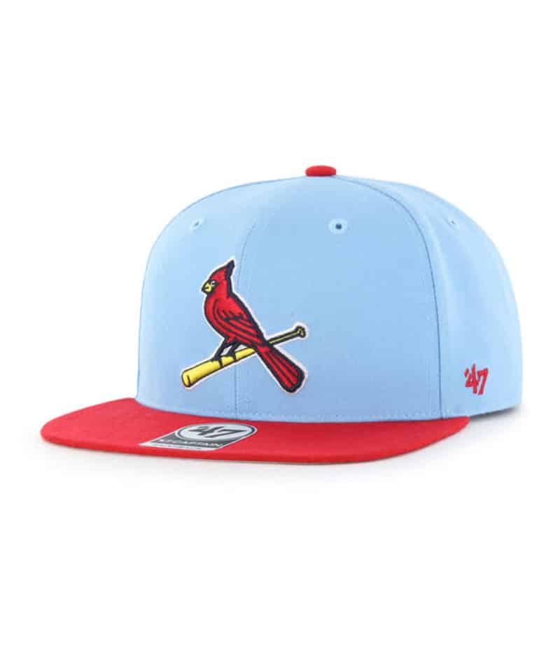 st louis light blue baseball hat cap red bill