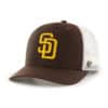San Diego Padres 47 Brand Brown Trucker White Mesh Snapback Hat