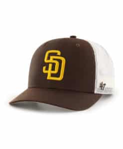 San Diego Padres 47 Brand Brown Trucker White Mesh Snapback Hat