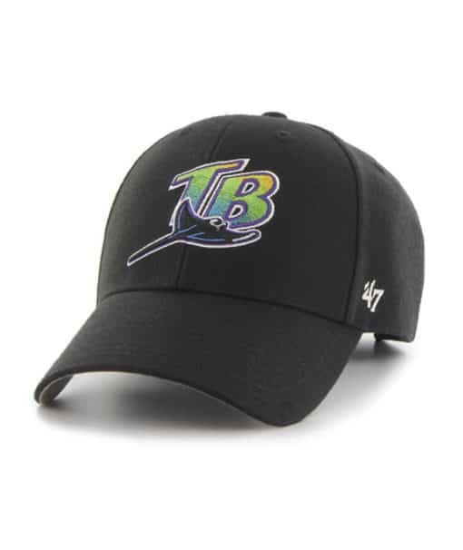 Tampa Bay Rays 47 Brand Cooperstown Black MVP Adjustable Hat