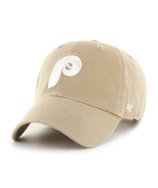 Philadelphia Phillies 47 Brand Cooperstown Khaki Clean Up Adjustable Hat