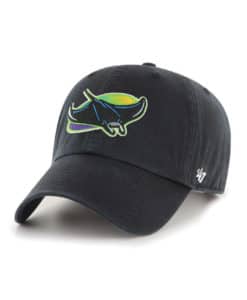 Tampa Bay Rays 47 Brand Cooperstown Black Clean Up Adjustable Hat