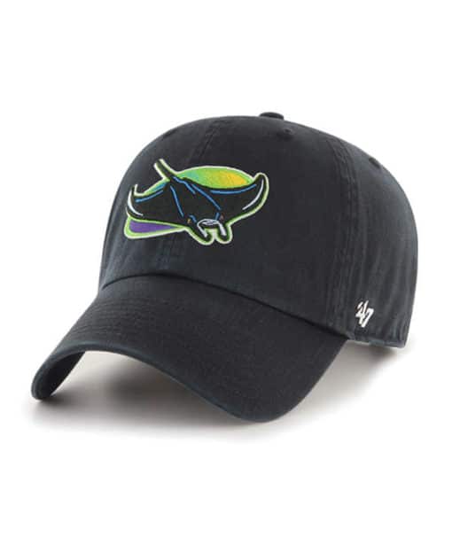 Tampa Bay Rays 47 Brand Cooperstown Black Clean Up Adjustable Hat