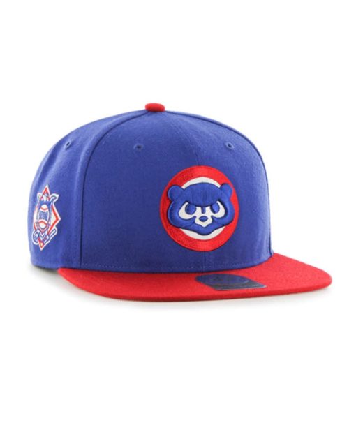 Chicago Cubs 47 Brand Blue Red Cooperstown Sure Shot Snapback Hat