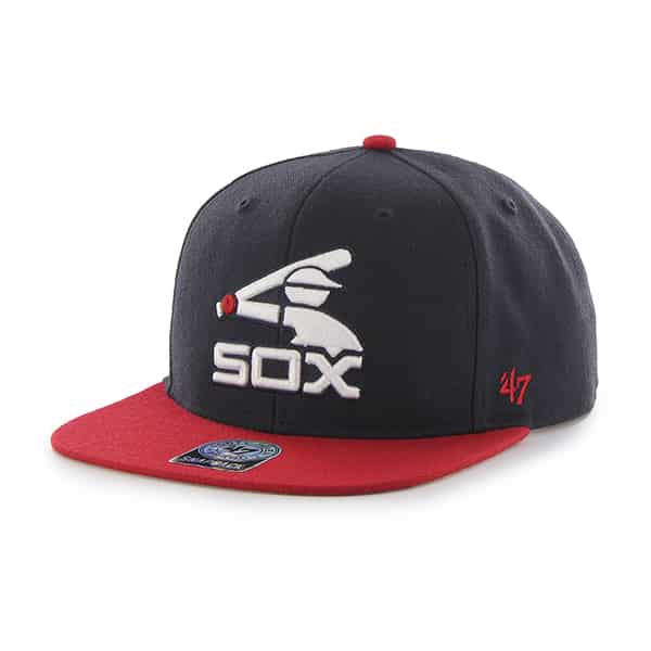 Chicago White Sox 47 Brand Cooperstown Navy Red Sure Shot Snapback Hat