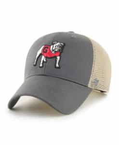 Georgia Bulldogs 47 Brand Charcoal Flagship MVP Khaki Mesh Snapback Hat