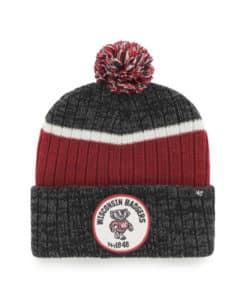 Wisconsin Badgers 47 Brand Black Holcomb Cuff Knit Hat