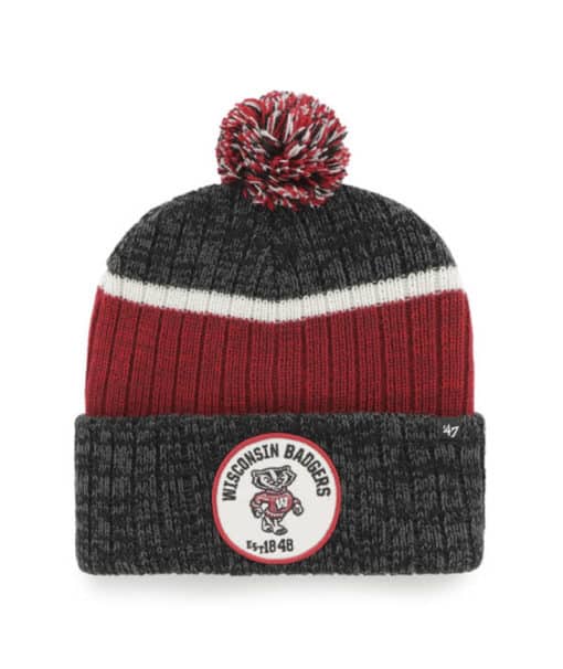 Wisconsin Badgers 47 Brand Black Holcomb Cuff Knit Hat