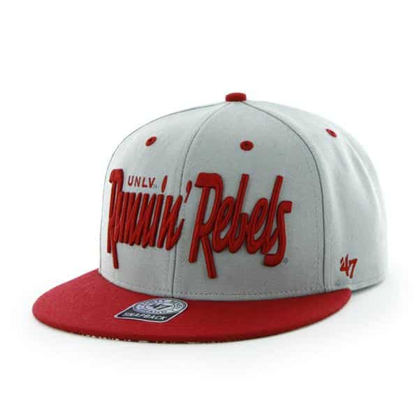 Unlv Nevada Las Vegas Rebels Paisley Script Two Tone Gray 47 Brand Adjustable Hat
