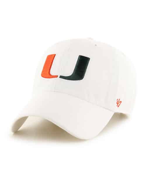 Miami Hurricanes 47 Brand White Clean Up Adjustable Hat