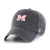 Michigan Wolverines Women's 47 Brand Pink Vintage Navy Clean Up Adjustable Hat