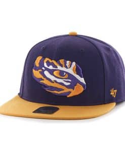 Louisiana State Tigers Lsu Sure Shot Two Tone Captain Purple 47 Brand Adjustable Hat
