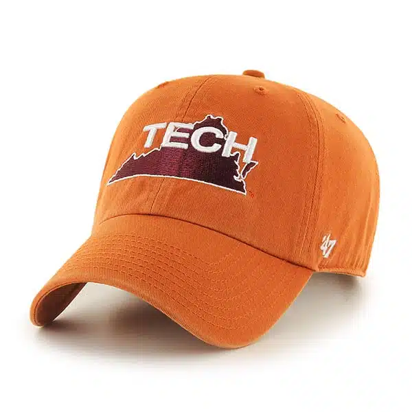 Virginia Tech Hokies Clean Up Burnt Orange 47 Brand Adjustable Hat