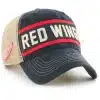 Detroit Red Wings 47 Brand Vintage Black Juncture Khaki Mesh Snapback Hat
