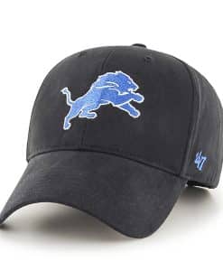 Detroit Lions KIDS 47 Brand Black MVP Adjustable Hat