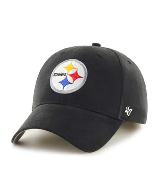 Pittsburgh Steelers KIDS 47 Brand Black MVP Adjustable Hat