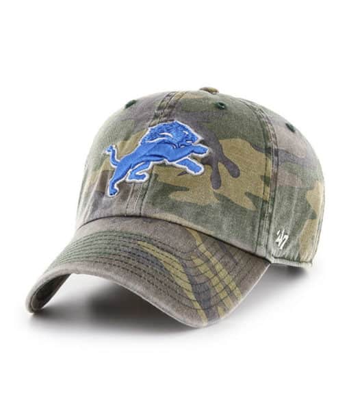 Detroit Lions 47 Brand Cargo Camo Clean Up Adjustable Hat