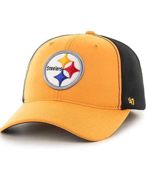 Pittsburgh Steelers Draft Day Closer Gold 47 Brand Stretch Fit Hat