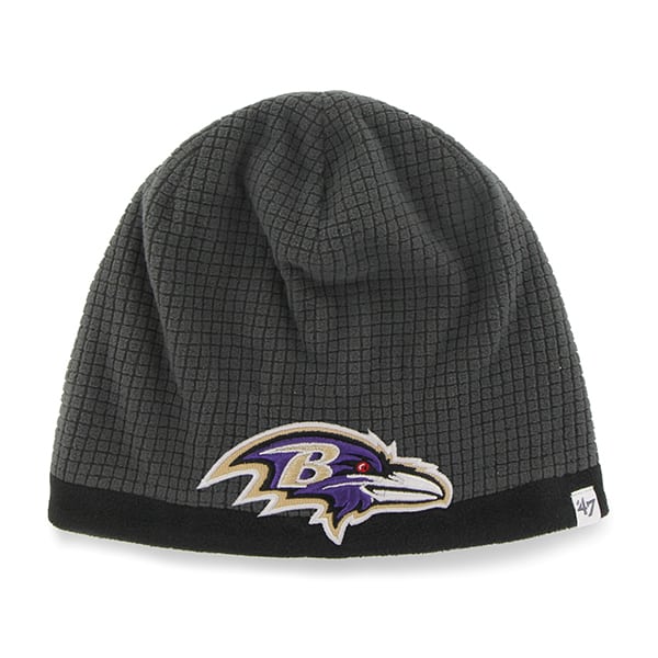 Baltimore Ravens Grid Fleece Beanie Charcoal 47 Brand YOUTH Hat