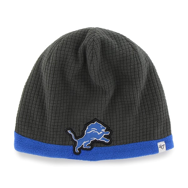 Detroit Lions Grid Fleece Beanie Charcoal 47 Brand YOUTH Hat