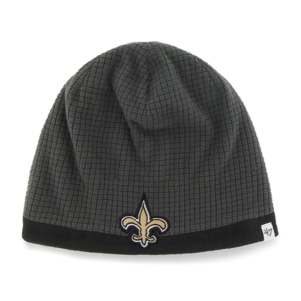 New Orleans Saints Grid Fleece Beanie Charcoal 47 Brand YOUTH Hat