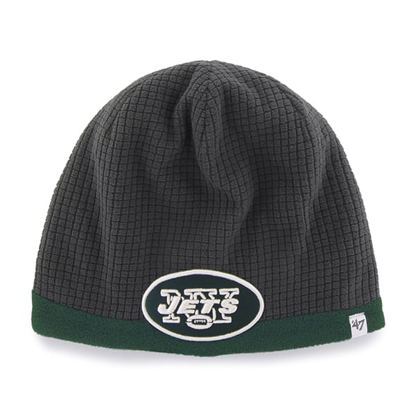 New York Jets Grid Fleece Beanie Charcoal 47 Brand YOUTH Hat