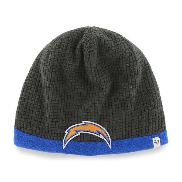 San Diego Chargers Grid Fleece Beanie Charcoal 47 Brand YOUTH Hat
