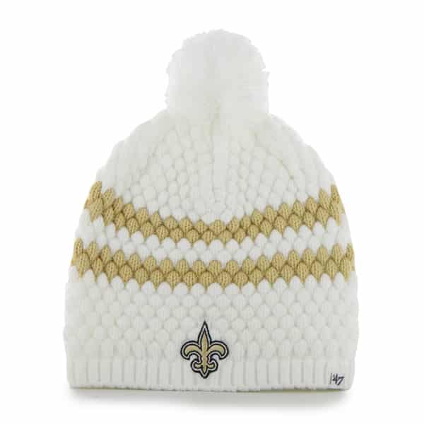 New Orleans Saints Kendall Beanie White 47 Brand Womens Hat - Detroit ...