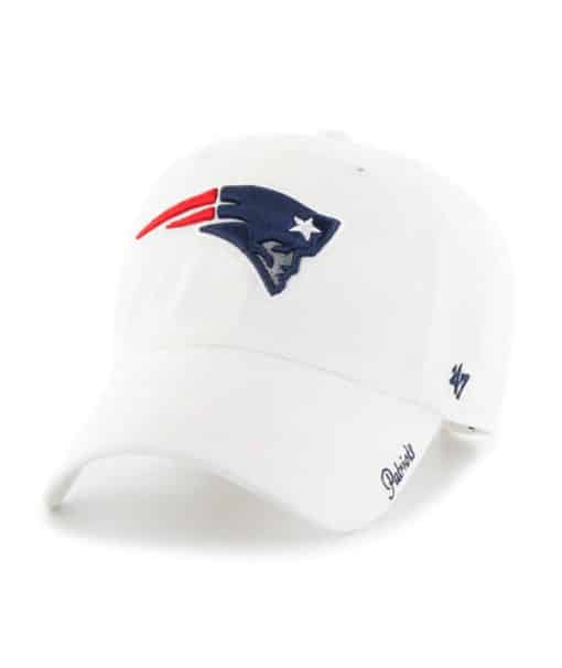 New England Patriots Women's 47 Brand White Miata Clean Up Adjustable Hat