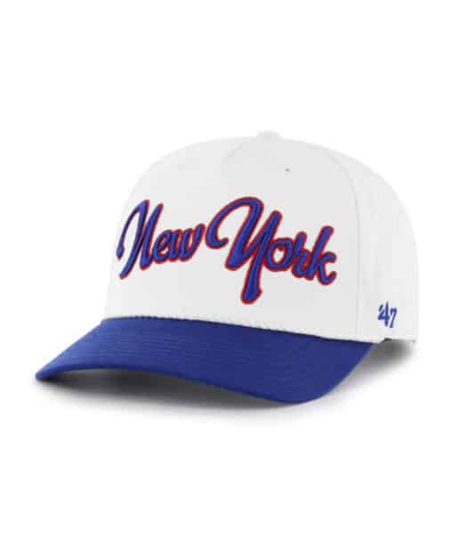 New York Giants 47 Brand White Overhand Script MVP DV Snapback Hat - Image 3