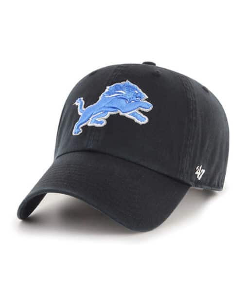 Detroit Lions 47 Brand Black Clean Up Adjustable Hat