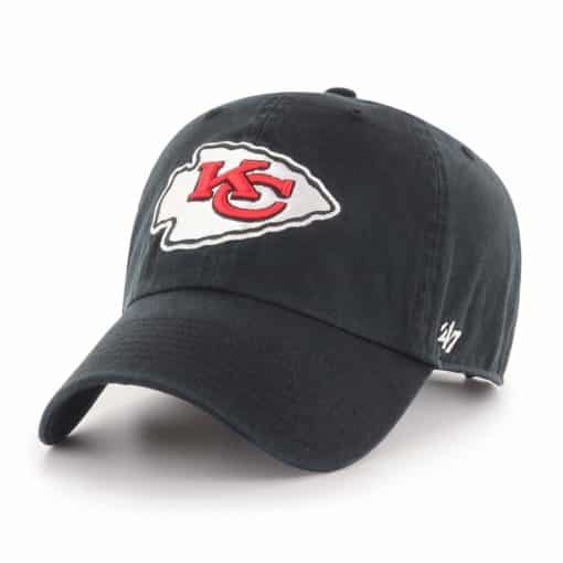 Kansas City Chiefs 47 Brand Black Clean Up Adjustable Hat