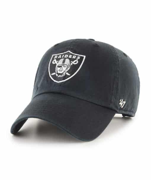 Las Vegas Raiders 47 Brand Black Clean Up Adjustable Hat