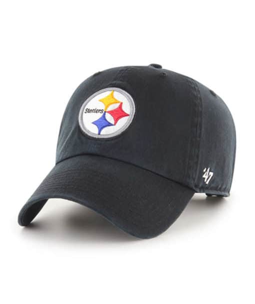 Pittsburgh Steelers YOUTH 47 Brand Black Clean Up Adjustable Hat