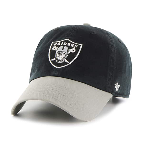 Oakland Raiders Clean Up Two-Tone Black 47 Brand Adjustable Hat ...