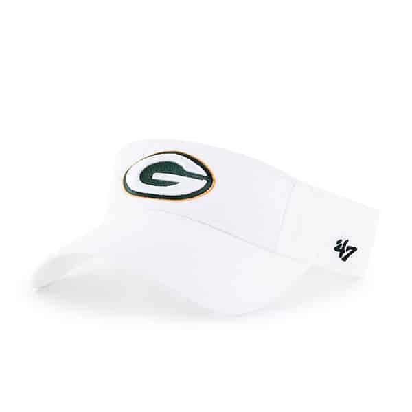Green Bay Packers Clean Up Visor White 47 Brand Adjustable Hat