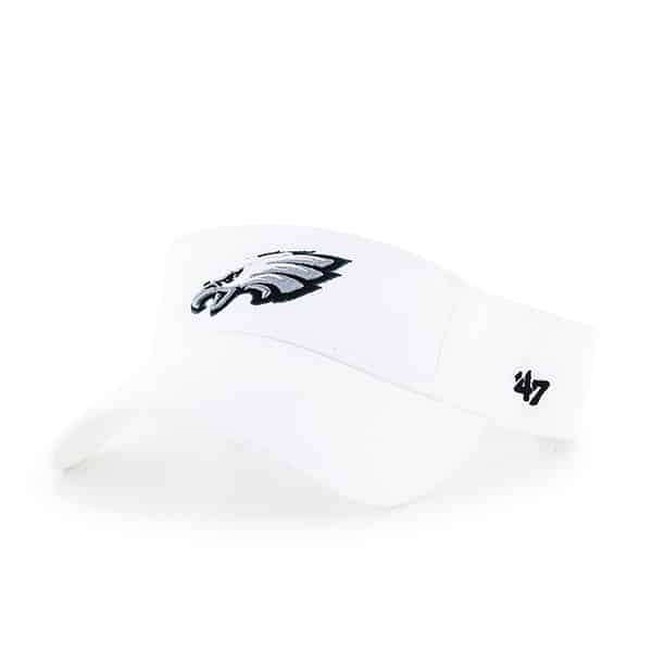 Philadelphia Eagles Clean Up Visor White 47 Brand Adjustable Hat