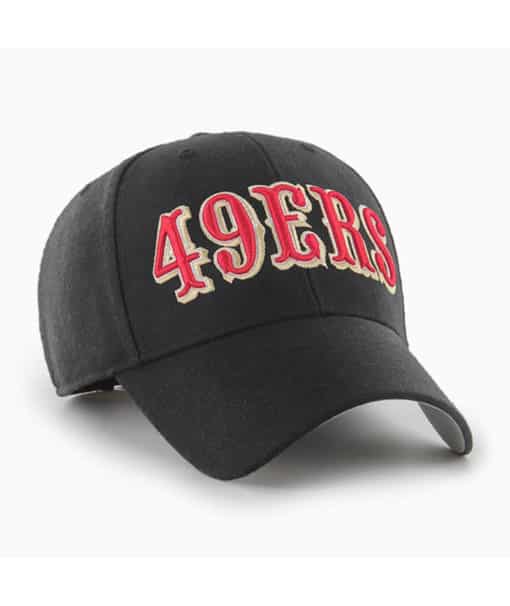 San Francisco 49ers 47 Brand Script Black MVP Adjustable Hat