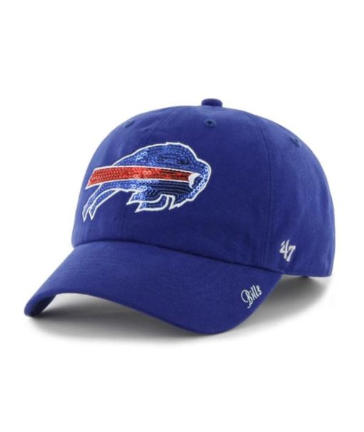 Buffalo Bills Women's 47 Brand Sparkle Blue Clean Up Adjustable Hat