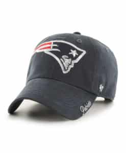 New England Patriots Women's 47 Brand Sparkle Navy Clean Up Adjustable Hat