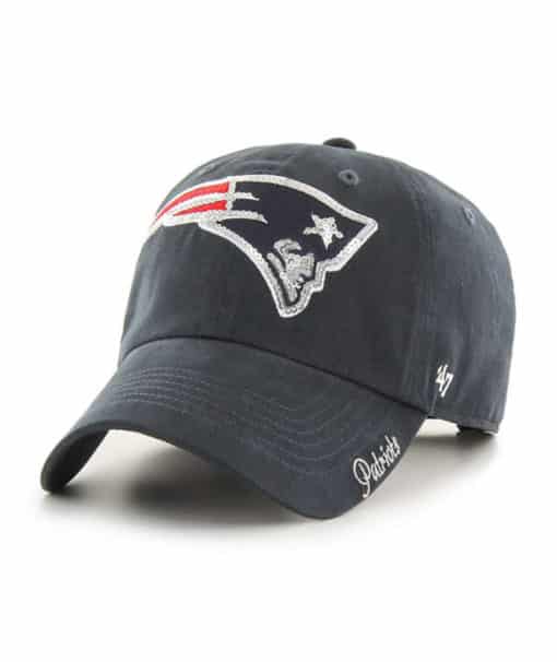 New England Patriots Women's 47 Brand Sparkle Navy Clean Up Adjustable Hat