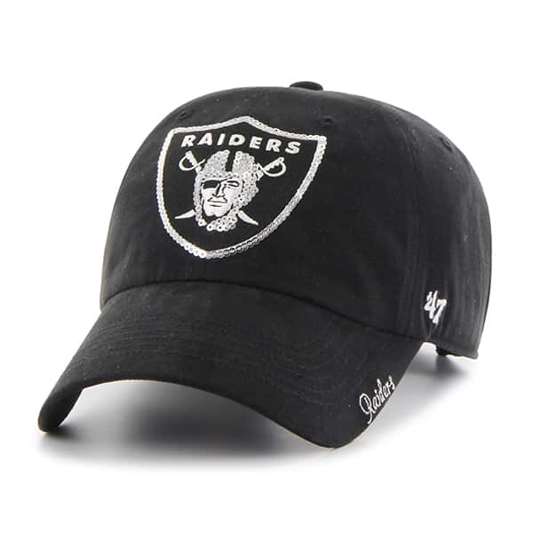 Oakland Raiders Sparkle Team Color Clean Up Black 47 Brand Womens Hat ...