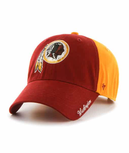 Washington Redskins Women's 47 Brand Sparkle Gold Red Clean Up Adjustable Hat