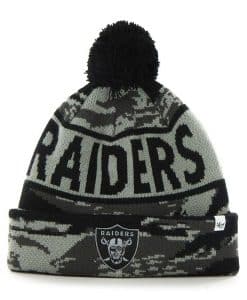 Oakland Raiders 47 Brand Tiger Camo Cuff Knit Hat