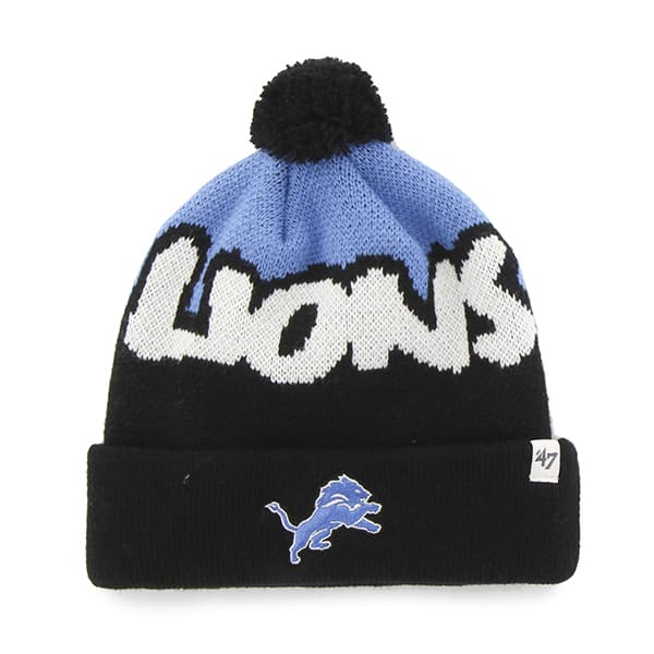 Detroit Lions Underdog Cuff Knit Black 47 Brand KID Hat - Detroit Game Gear