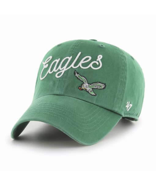 Philadelphia Eagles Women's 47 Brand Millie Legacy Green Clean Up Adjustable Hat