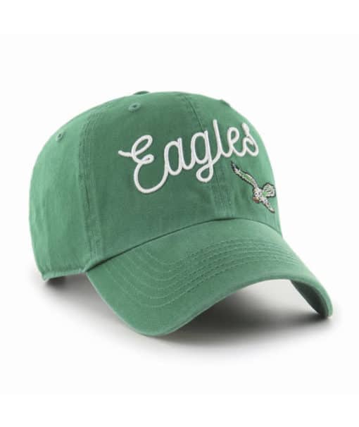 Philadelphia Eagles Women's 47 Brand Millie Legacy Green Clean Up Adjustable Hat - Image 3