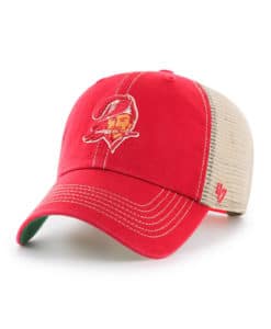 Tampa Bay Buccaneers 47 Brand Legacy Red Trawler Clean Up Khaki Mesh Snapback Hat