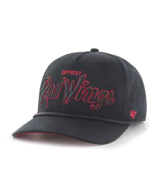 Detroit Red Wings 47 Brand Script Black Snapback Hat - Image 4