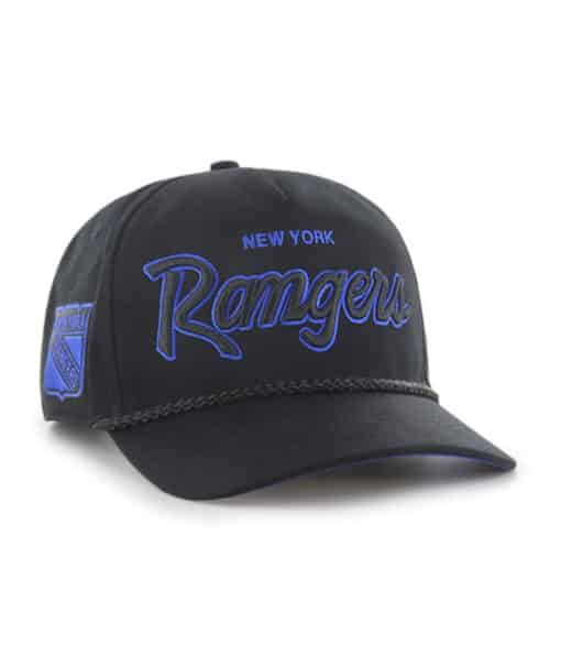 New York Rangers 47 Brand Script Hitch Blue Black Snapback Hat